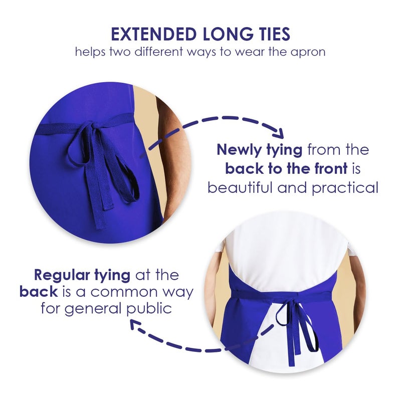 Avalon Kitchen royal blue aprons for women chef apron blue mens chef apron for men grilling aprons for men - Image 3